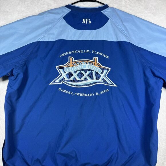 Vintage‎ 2005 Classic Super Bowl 39 Windbreaker Size XL Patriots Vs Eagles - Picture 9 of 15